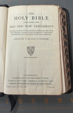 Vintage Cambridge Sapphire KJV Bible 16mo India Paper Thumb Index Pronouncing picture