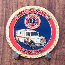 Lucas County EMS LifeSquad 9 Ambulance Paramedic Challenge Coin  W#12 picture
