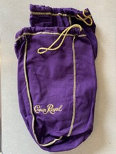 FREE SHIP - 2) CROWN ROYAL HALF GALLON PURPLE BAGS - NEW PULL OFFS picture