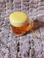 Vintage 2-inch Beer Mug Filled with Beer and Foam Christmas Ornament picture