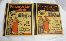 VTG LOT OF 2 NOS PRESERVE JAR LABELS BOOKLET GUMMED & PERFORATED 5 CENTS picture