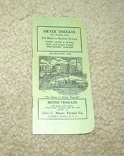 Antique Meyer Threads Lowell MA Mass Massachusetts Advertising Note Pad (G18) picture
