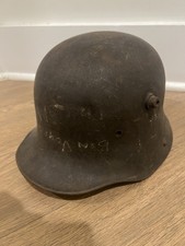 WWI German M16/M17 Steel Helmet With Liner Remnants & Scratched Lettering picture