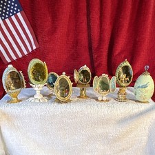 Diorama Egg Decoration Collection Of 8 Very Delicate Collection Rare Vintage picture