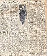 Vintage Death of Jack Legs Diamond NEW YORK TIMES News Article Estate Sale Find picture