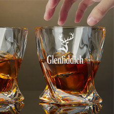 Custom Engraved Glenfiddich Twisted Whiskey Glass – 10 oz Rocks Glass New picture