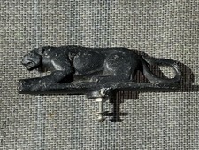 Uncommon Vintage Black Panther Hood Ornament—Cast Aluminum—Rat Rod—Custom picture