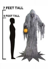 HALLOWEEN ANIMATED LIFE SIZE WAILING PHANTOM GHOUL DECORATION SOUNDS YARD DECOR picture