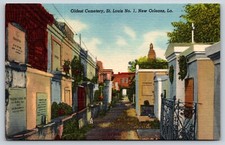New Orleans Louisiana Oldest Cemetery LA Vintage Postcard picture