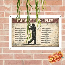 Golf Life Lessons Funny 8x12 Golf Wall Art Tin Metal Sign Decor picture