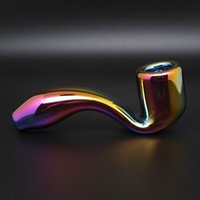 4.2” Metallic Glass Sherlock Holmes Smoke Bowl Smoking Pipes Bowls Rainbow Pipe picture