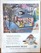 1953 magazine ad for Ballantine Beer - Preparing Thanksgiving  by Lucile Corcos picture