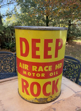 Vintage DEEP ROCK Air Race HD Motor Oil Can Gas Station Advertising Petroliana picture
