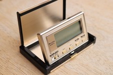 Vintage Bulova Quartz B6998 Digital Travel Alarm Clock Silver Folding Desk Japan picture