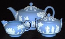 Vintage Wedgwood Cream Color on Lavender (Pale Blue) Jasperware Tea Set picture