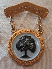 VTG 10k 4.38 Gram Enamel National Congress of Parents & Teachers Award Pin Badge picture