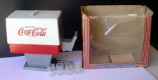 Vintage 1960s Coca Cola Coke toy soda Dispenser + Original Box & 4 Glasses picture