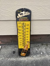 Drink Nesbitt's California Orange Soda Advertising Thermometer 1950s Working picture