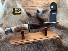 1989 Buck 0119EKSSH  Knife 119 Elk Stag Special Fixed Blade Knife  Sheath Mint A picture