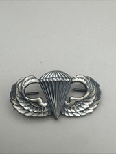 Sterling Silver Basic Parachutist Badge • Gemsco • Vintage Jump Wings picture