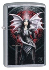 Zippo Anne Stokes Dragon Warrior Street Chrome 49096 picture