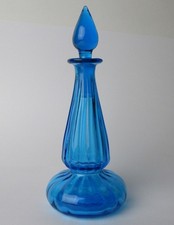 Steuben Glass perfume cologne bottle Celeste Blue optic ribs #6236 picture