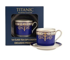 Titanic Replica First Class Cup & Saucer Set Porcelain White Star Line New picture