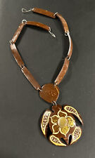 1950s Hawaiian Coconut Shell Turtle Necklace  picture