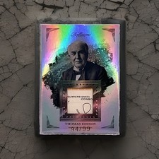 2023 Keepsake Bellissimo Edition Thomas Edison Authentic Time Period Stock Relic picture