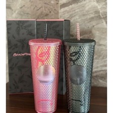 New Starbucks x BLACKPINK 2023 24oz Studded Tumbler Pink & Black with Box picture