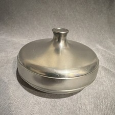 Vintage Selangor Pewter Lidded Trinket Bowl - 97% Pure Tin Mid-Century Modern picture