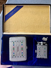 Vintage Ace Lighter & Cigarette Case Set with Original Box 
