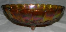 Vintage Indiana Marigold Carnival Glass Harvest Grape Oval Footed Fruit Bowl picture