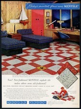 1957 Bertoia Diamond chair modern bedroom photo Kentile Floors vintage print ad picture