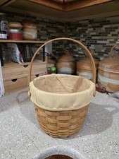 Longaberger Medium Fruit Basket With Almond Liner and Protector picture
