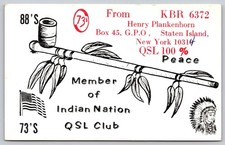 Vintage QSL Postcard Henry Plankenhorn Staten Island NY Ham Radio 1992 B179 picture