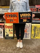 Antique Vintage Old Style Tydol Veedol Oil Made in USA picture