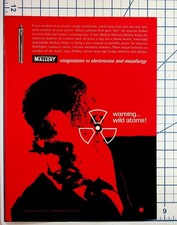 Vintage Mallory Batteries Ad 1950s Cold War Atomic Era Radiation Warning picture