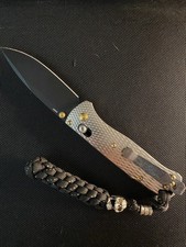 Benchmade Bugout 535 Custom Standoff Gold Diamond Texture Aluminum And Ano picture