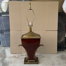 Large Heavy Uttermost Carolyn Kinder Oxblood Red Urn Table Lamp Antique Brass picture