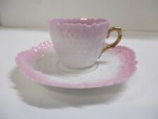 Vintage Double Crown Germany Pink & White Demitasse Cup and Saucer Set picture