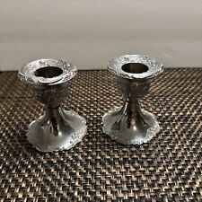 Vintage~Silverplated Tapered Candle Holders~Brama Reg.~England~2 Qty.~1950's picture