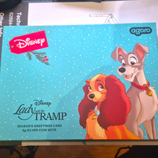 Agoro Disney Lady and the Tramp Season's Greetings Card & Coin Note 2024 picture