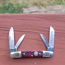 Vtg UNITED CUTLERY BOKER 'UC 121' Red Bone Tobacco Jack 4-Blade Congress Knife picture