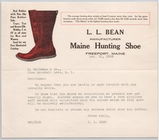 1923 L.L. Bean Freeport ME Maine Hunting Shoe Manufacturer Letterhead BH2-21 picture