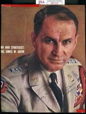 Lt General James Gavin JSA Coa Hand Signed 8x10 Photo Page Autograph picture
