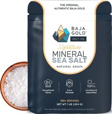 Baja Gold Mineral Sea Salt Natural Grain Crystals 1 Lb Bag Organic Trace Mineral picture