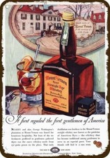 1937 MOUNT VERNON Whiskey George Washington Home *DECORATIVE REPLICA METAL SIGN* picture
