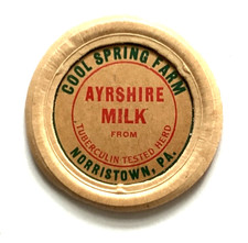 COOL SPRING  FARM  AYRSHIRE MILK  NORRISTOWN  PENNSYLVANIA  PA  MILK BOTTLE CAPS picture