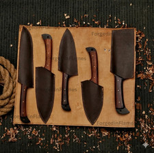 5-Piece Hand Forged Carbon Steel Chef Knife Set –Professional Kitchen Knives BBQ picture